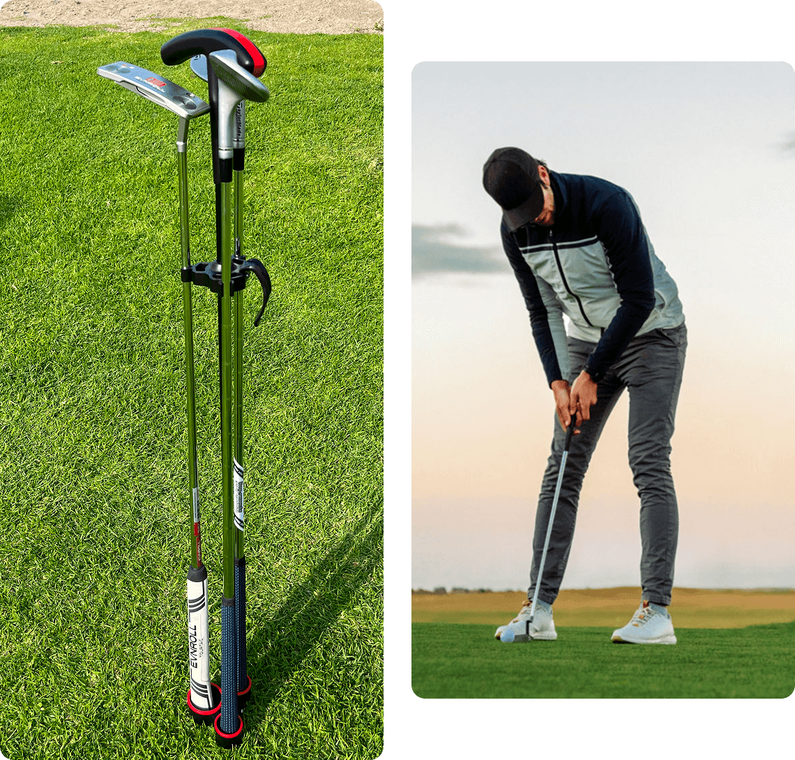 Man playing golf outdoors