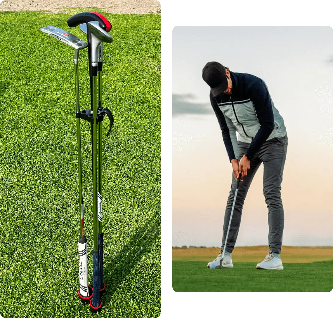 Man playing golf outdoors